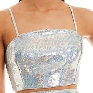 FINAL PRICE GB ( Gianni Bini ) Sequined Cropped Top